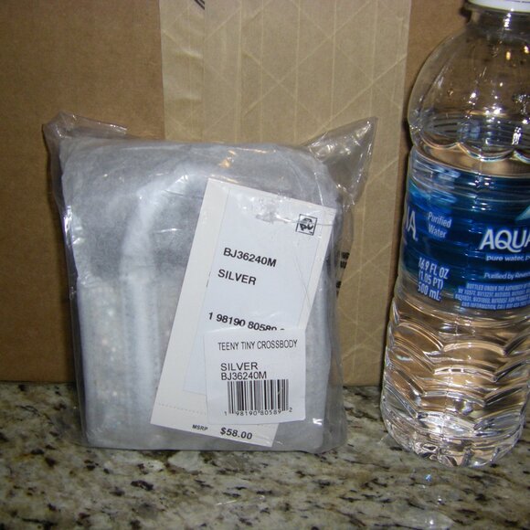 Betsey Johnson Kitsch Teeny Tiny Micro (MINI) Crossbody Bag Silver Crystals NWT - Picture 6 of 12